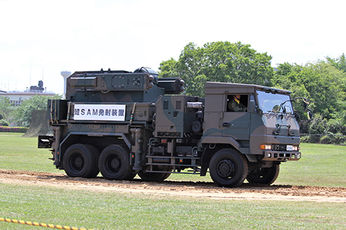 下志津駐屯地での81式短SAM発射装置搭載車両