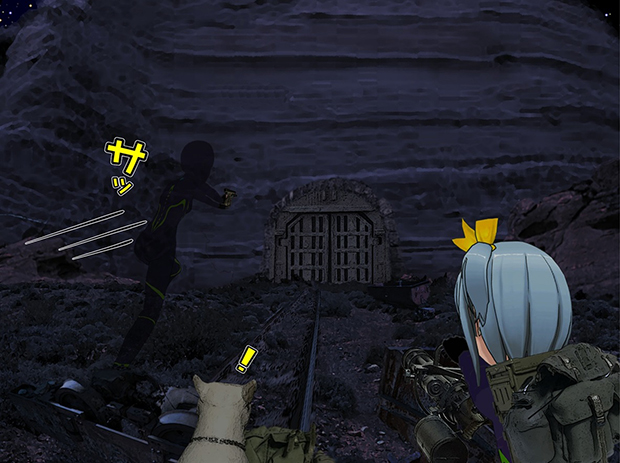 無限友・SF戦記物語Episode2 第４話でのマーサが廃坑を偵察に出る。