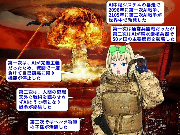 ファルファ大尉が2回のAI戦争について話始める。